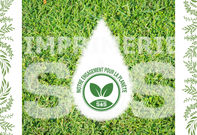 Logo Imprimerie SOS sur pelouse verte